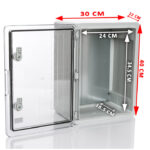 PP3015; Пластиковый шкаф с монт. панелью, IP65. УХЛ1., 300х400х220, прозрачная дверца — изображение 2