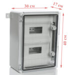 PP3114; Модульный пластиковый шкаф, IP65, УХЛ1., 300х400х170 на 24 модулей (12х2) Прз. Двр. — изображение 2