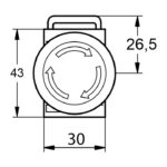PB0-AS542-24L; Кнопка управления "Грибок" Φ40мм с фиксацией, 1NC, AC/DC 24 В (Красный)