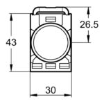 PB0-AW31B5; Кнопка управления с подсветкой, 1NO, AC/DC 24 В. (Белый)