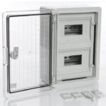 PP3112; Модульный пластиковый шкаф, IP65, УХЛ1., 250х350х150 на 18 модулей (9х2) Прз. Двр.