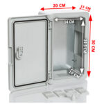 PP3001; Пластиковый шкаф с монт. панелью, IP65. УХЛ1., 200х300х130, непрозрачная дверца — изображение 3