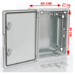 PP3004; Пластиковый шкаф с монт. панелью, IP65. УХЛ1., 300х400х170, непрозрачная дверца — изображение 4