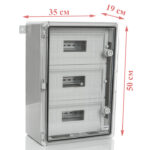 PP3116; Модульный пластиковый шкаф, IP65, УХЛ1., 350х500х190 на 45 модулей (15х3) Прз. Двр. — изображение 2