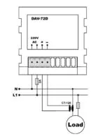DAV-72D; Панельный однофазный мультиметр с трансформатором тока 100/5, 150-260V AC, 72х72. — изображение 2