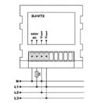 DJ-V72; Панельный однофазный цифровой вольтметр, Uпит=140-260V AC, диап. 1-500V, 72x72. — изображение 2