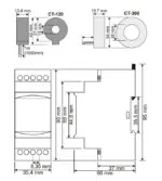 DA-DIN; Однофазный амперметр, особо точный True RMS на DIN-рейку, диап. 100mA-5A/ 0-9995А (через тра — изображение 3