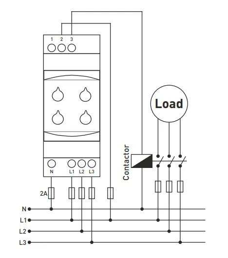 GKM-02F; Реле контроля напряжения 3-х фазный 5А, 140-300V AC, контроль последовательности фаз, с кон — изображение 2