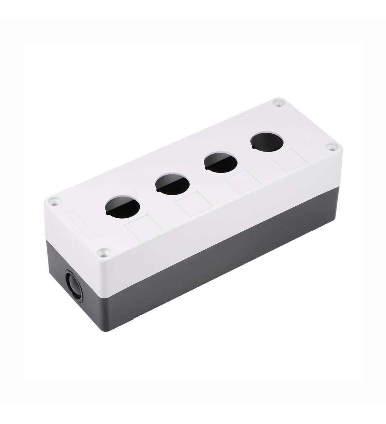PB grey 41 PB-BK04G; Корпус для кнопок 4 место. (Серый - Черный) — изображение 1