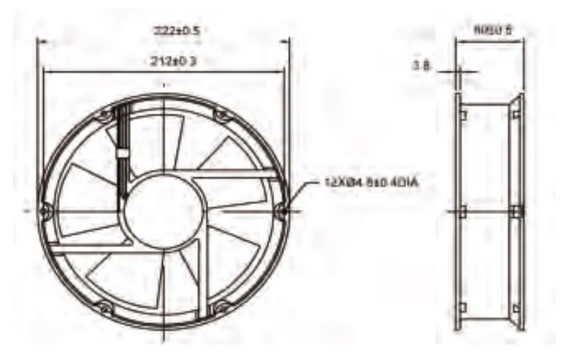 PF22060R; Вентилятор Осевой, питание 230В АС, Подшипник качения, 220x60 мм — изображение 4