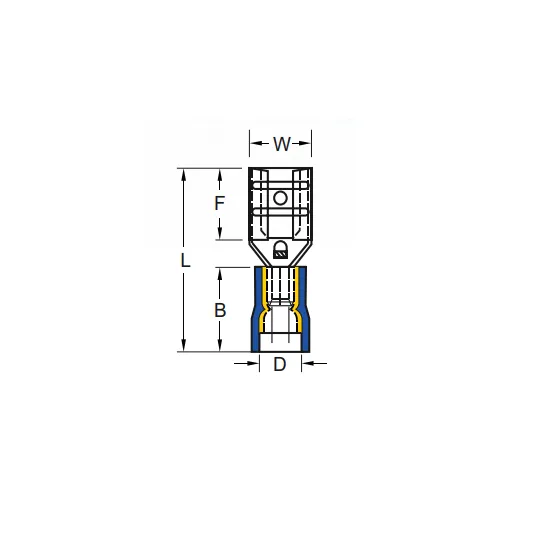 PFD-1288; Наконечн. изол. 0,5...1,5 мм.кв., плоский гнездовой, 2,8х0,8 (красный), упак. 200 шт. — изображение 2