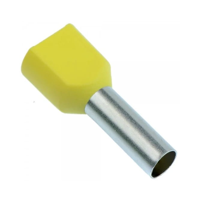 PKY22010 PKY-22010; Наконечник изолированный под два провода 1,0 мм. кв. (желтый), упак. 500 шт. — изображение 1
