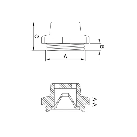 PL9511; Заглушка для потока воздуха M25х15. IP54 (RAL 7035) — изображение 3