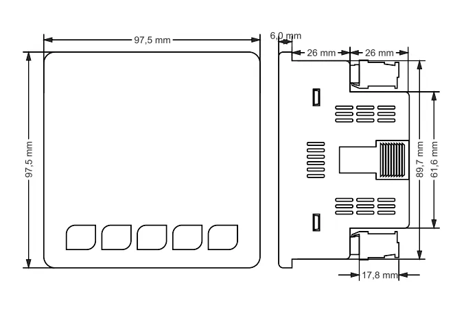 TPM-04SH; Панельный анализатор параметров сети, ModBus RTU RS-485, 85V-240V AC, 96х96. — изображение 3