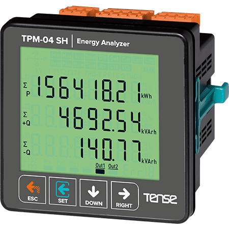 TMP-04 sh TPM-04SH; Панельный анализатор параметров сети, ModBus RTU RS-485, 85V-240V AC, 96х96. — изображение 1
