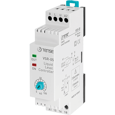 VSR-05 VSR-05; Реле контроля уровня жидкости c защитой насоса, 150V–260V AC, 5A. — изображение 1