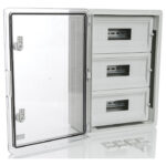 PP3116; Модульный пластиковый шкаф, IP65, УХЛ1., 350х500х190 на 45 модулей (15х3) Прз. Двр.