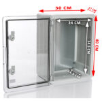 PP3014; Пластиковый шкаф с монт. панелью, IP65. УХЛ1., 300х400х170, прозрачная дверца — изображение 3