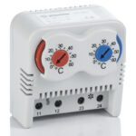 PTHVT; Сдвоенные термостат NC+NO (обогрев и охлаждение) (0 ..+60) °C на DIN-рейку