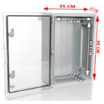 PP3016; Пластиковый шкаф с монт. панелью, IP65. УХЛ1., 350х500х190, прозрачная дверца — изображение 2