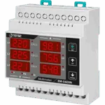 EM-06DIN; Цифровой мультиметр 3-х фазный на DIN-рейку, 0-500V AC, 100mA-5A.