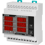 EM-100 DIN; Цифровой мультиметр 3-х фазный на DIN-рейку, 1V - 500V AC, 1A - 100А.