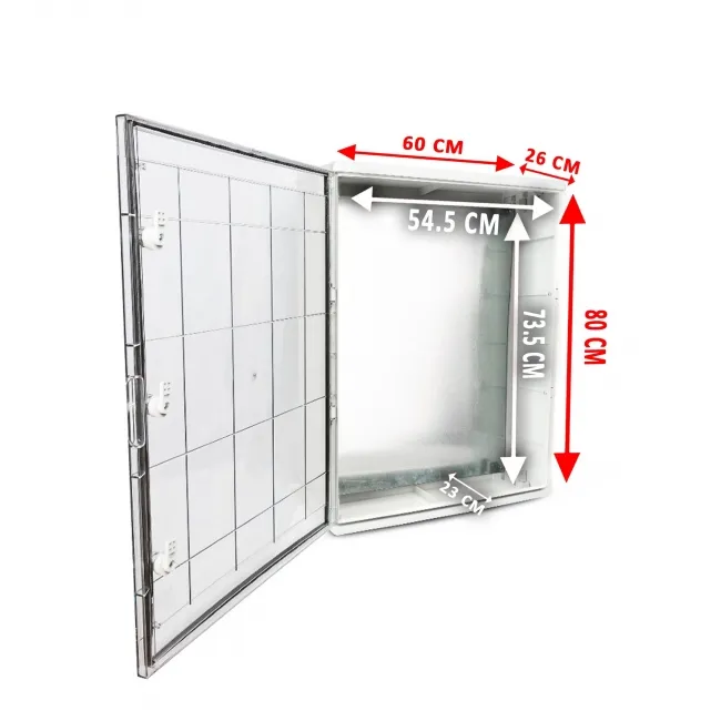 PP3022; Пластиковый шкаф с монт. панелью, IP65. УХЛ1., 600х800х260, прозрачная дверца — изображение 3